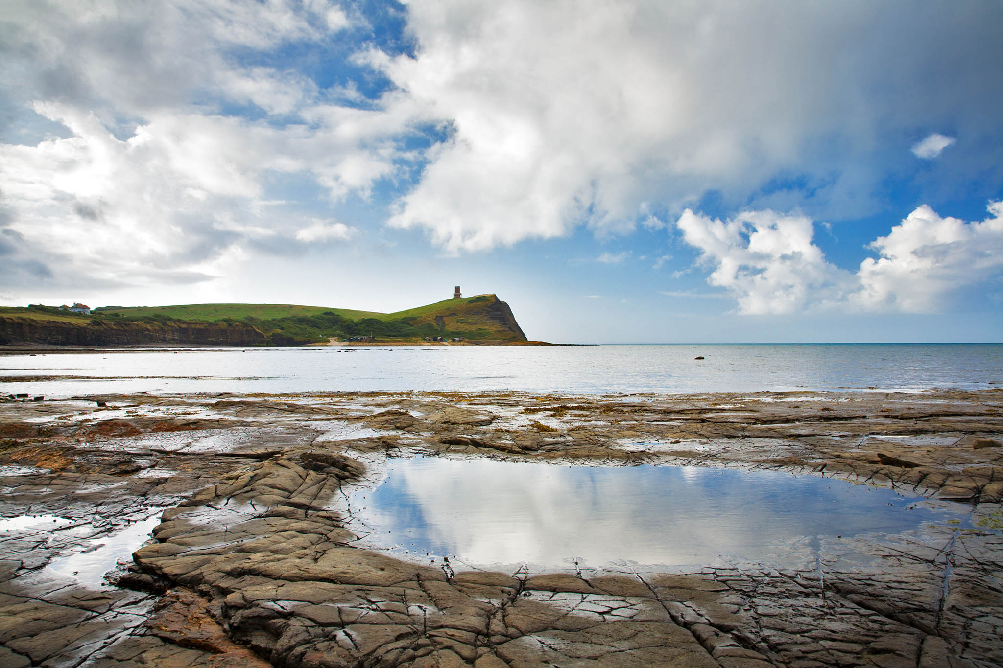 The beautiful coastal landscape at Kimmeridge bay in Dorset. This is one of the many wonders to be found on the Jurassic coast, an UNESCO world heritage site.