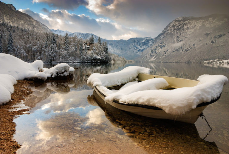 Lake Bohinj in Winter, Slovenia