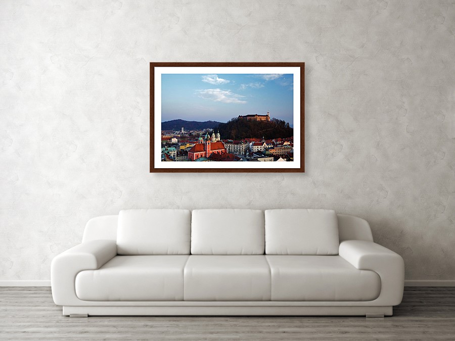 Framed print example of Ljubljana photo.