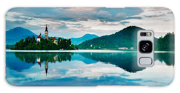 Lake Bled sunset on galaxy phone cases