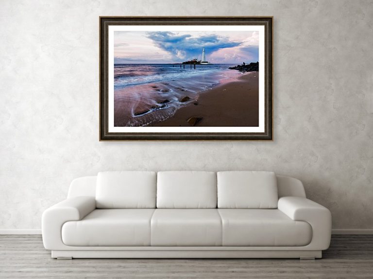 Saint Mary's Lighthouse - framed print example on wall
