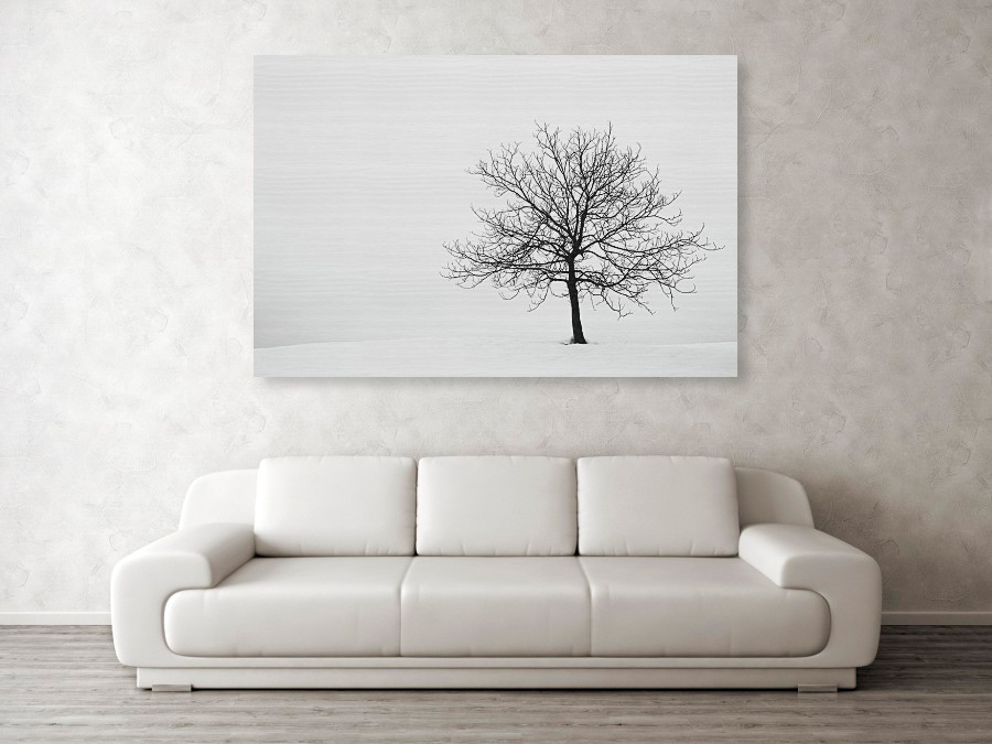 Winter tree - wood print example