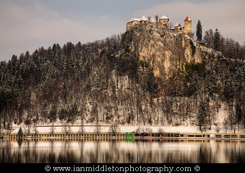 View across Lake Bled , Slovenia .