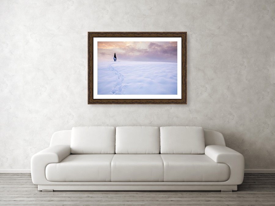 Framed print example of winter sunset photo