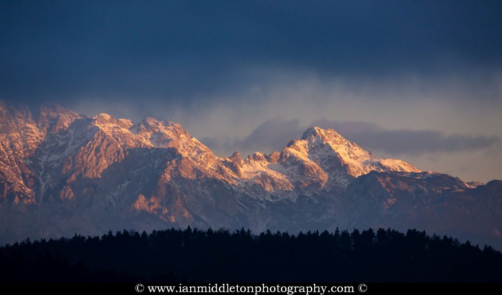 Morning view of the Kamnik Alps, Slovenia.