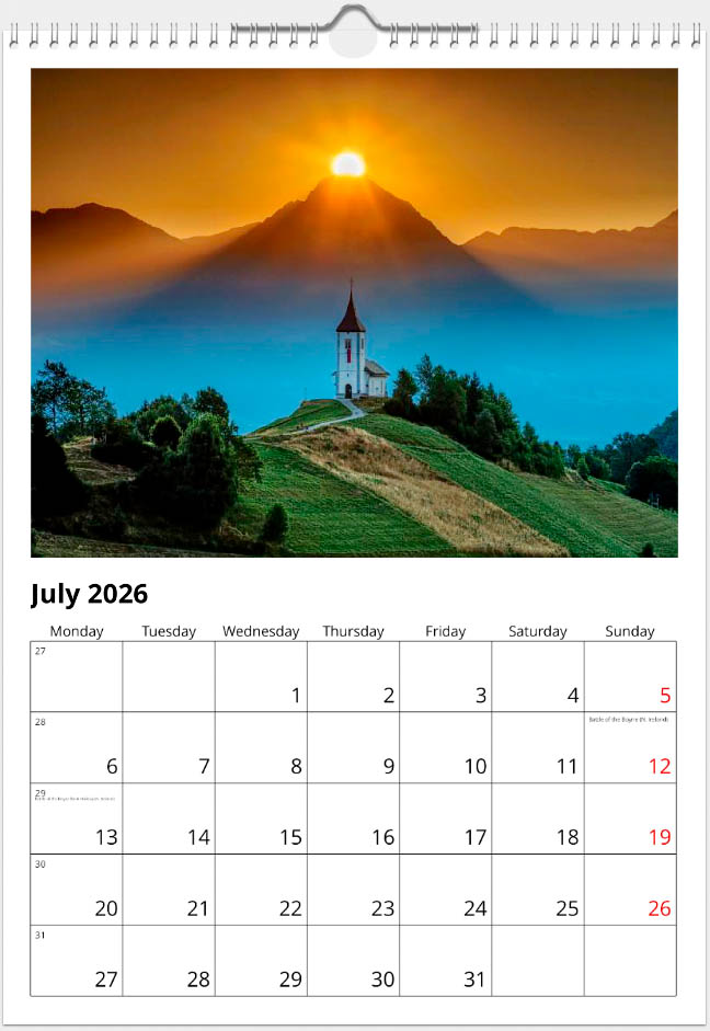 A3 Slovenia calendar July 2026
