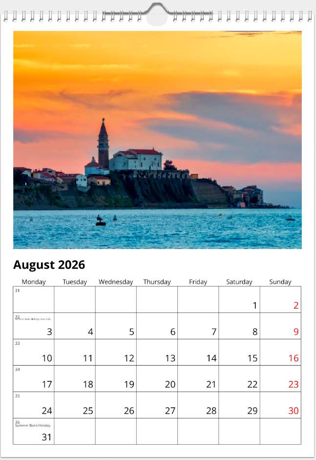 A3 Slovenia calendar August 2026