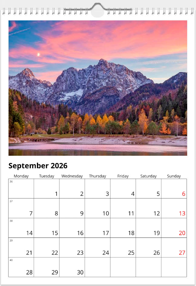 A3 Slovenia calendar September 2026