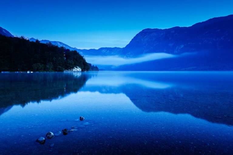 Dawn at Lake Bohinj.