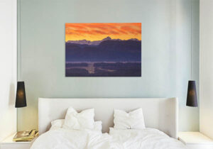 Canvas photo print example of Julian Alps at sunset.