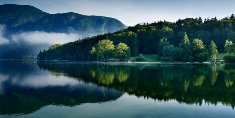 Morning at Lake Bohinj in Slovenia