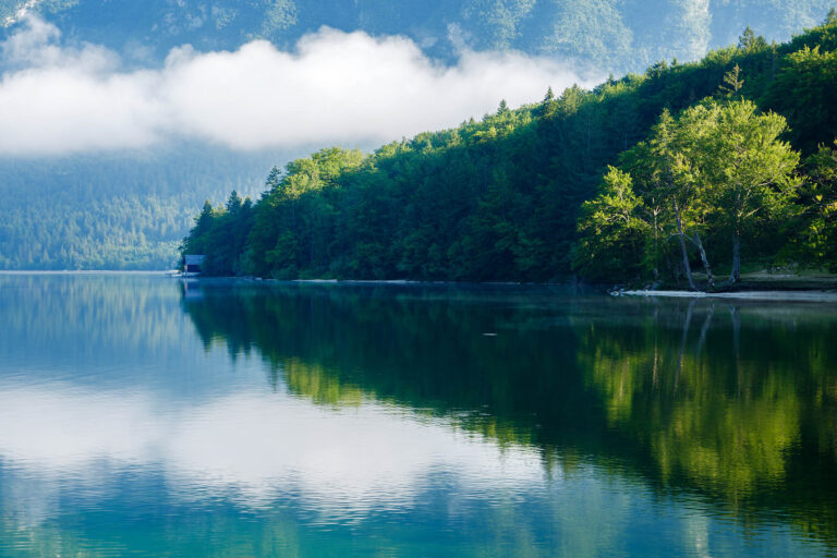Morning at Lake Bohinj in Slovenia