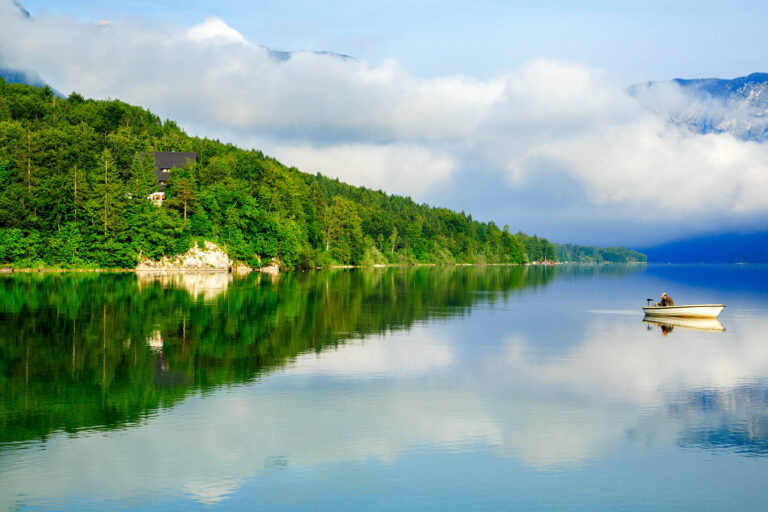 Morning at Lake Bohinj in Slovenia