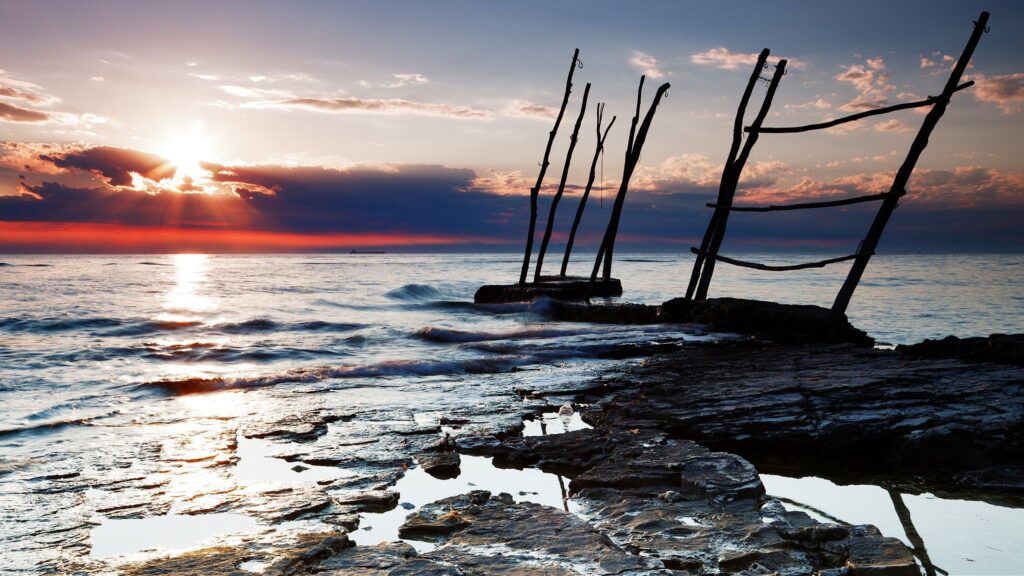 Sunset at basanija, near Savudrija, Istria Coast, Croatia.