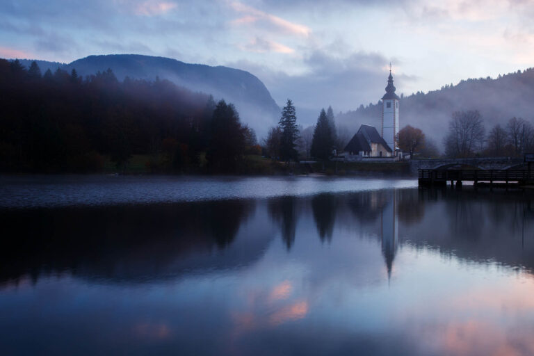 Morning at Lake Bohinj in Slovenia