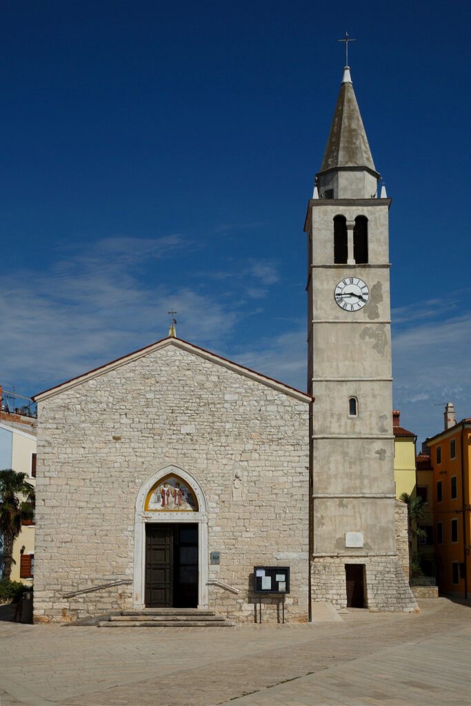 The parish church of St Kuzma and Damjan in Fažana, north of Pula, Istria, Croatia.