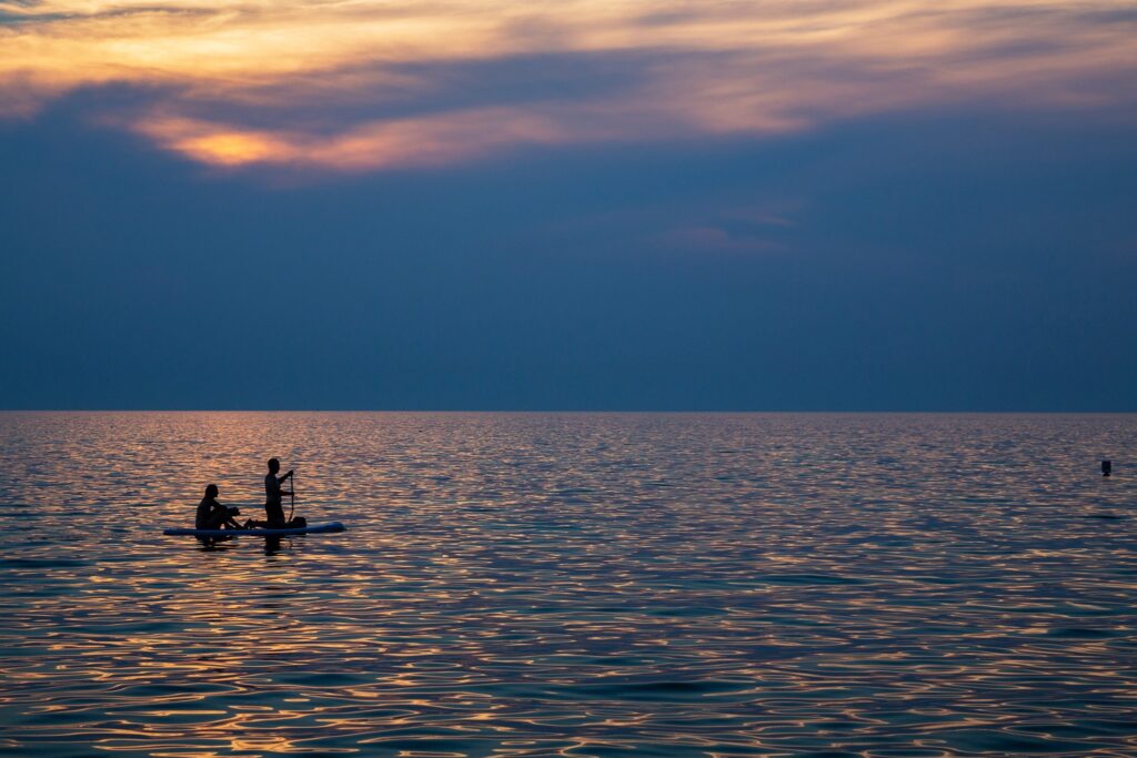 Sunset at Strunjan on the Adriatic Coast in Sloveni