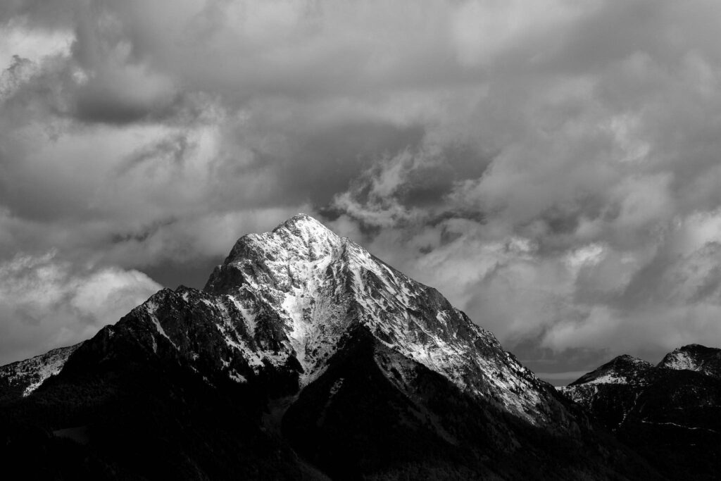 View of Storzic mountain, part of the Kamnik Alps, Slovenia.