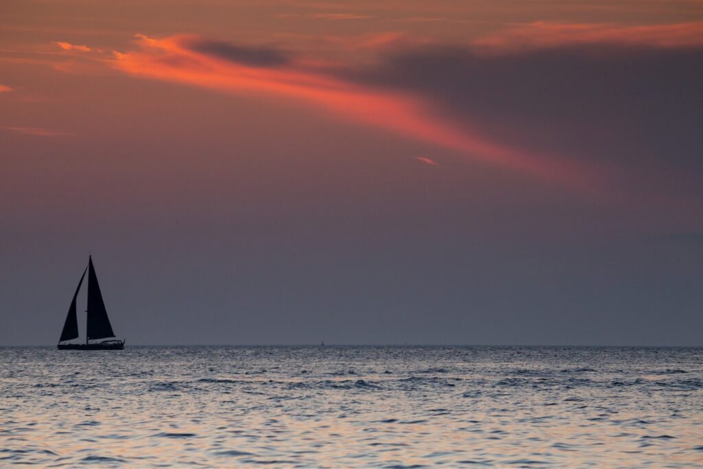 Sunset at Strunjan on the Adriatic Coast in Slovenia.