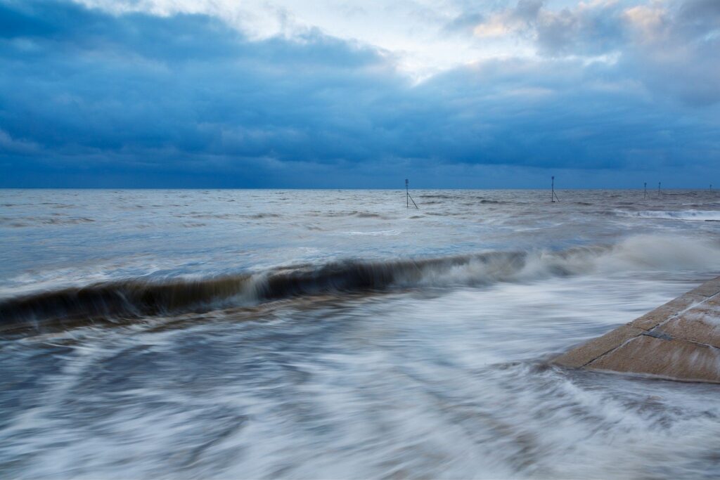 Hunstanton beach at dawn, West Norfolk, England.