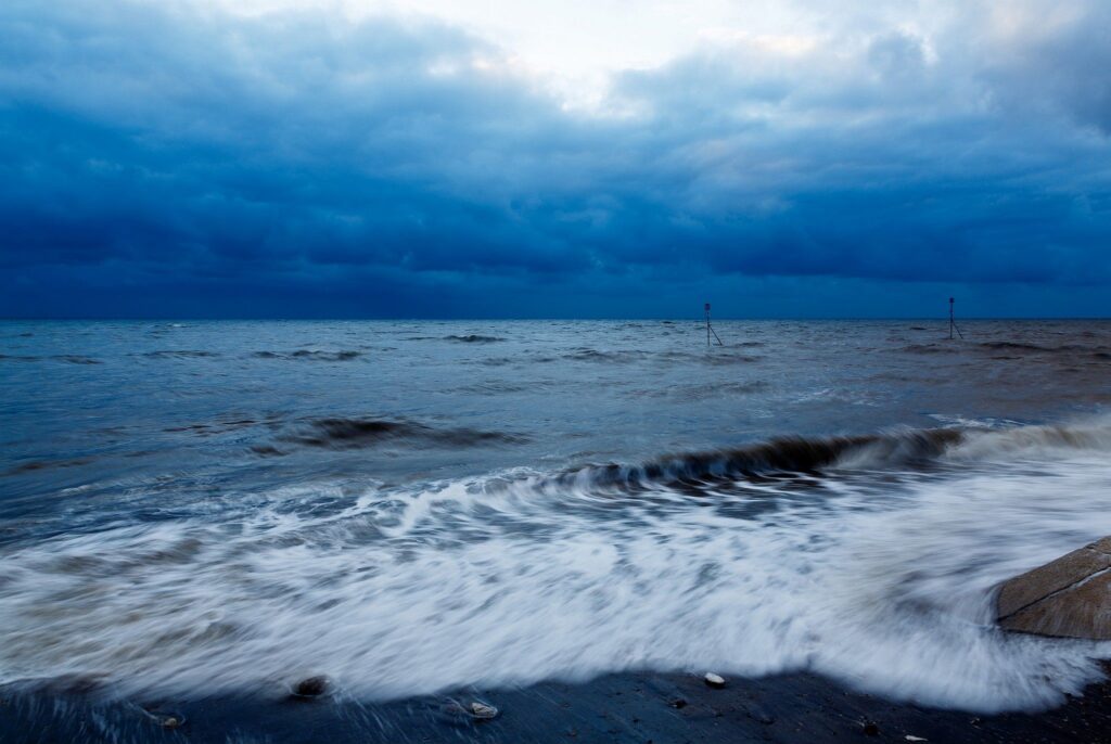 Hunstanton beach at dawn, West Norfolk, England.