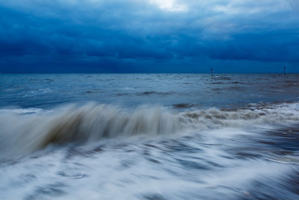 Hunstanton beach at dawn, West Norfolk, England.