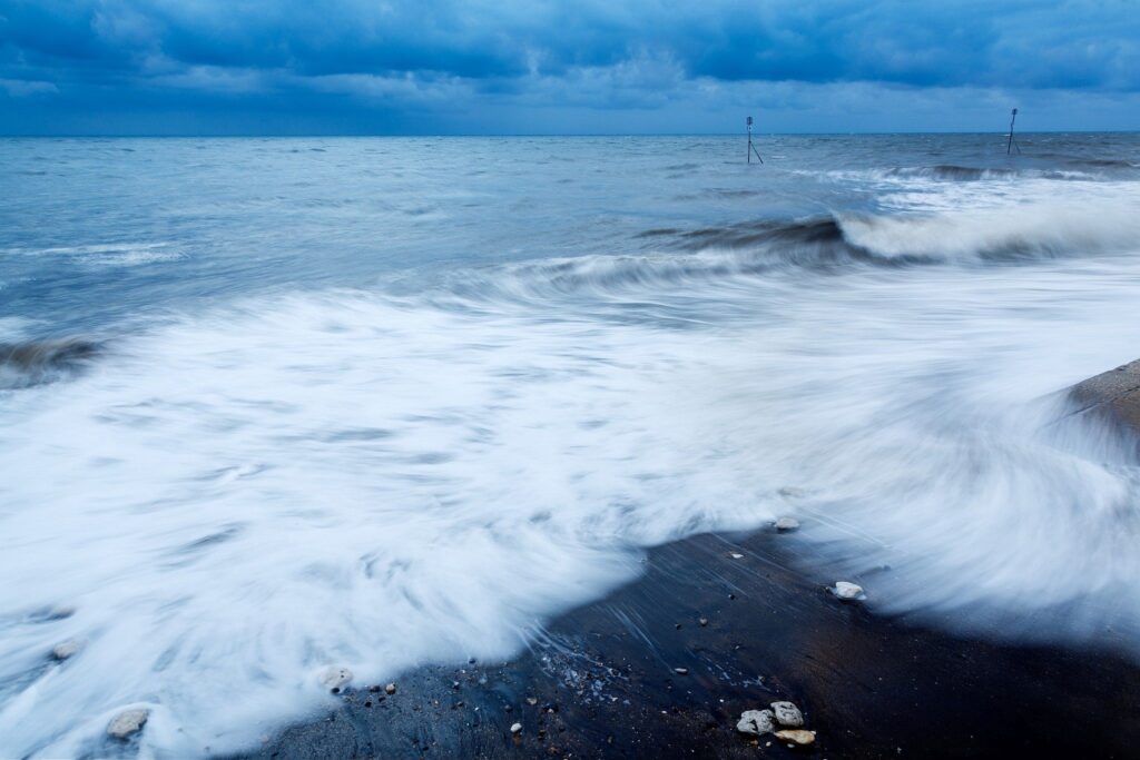 Hunstanton beach at dawn, West Norfolk, England.