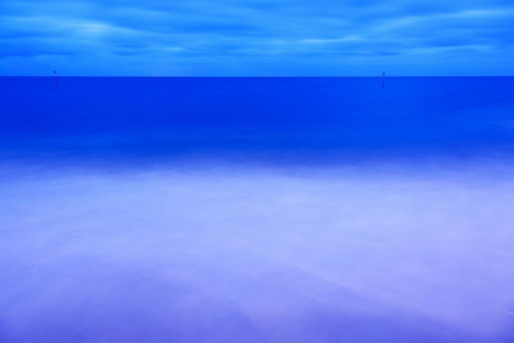 Hunstanton beach at dusk, West Norfolk, England.