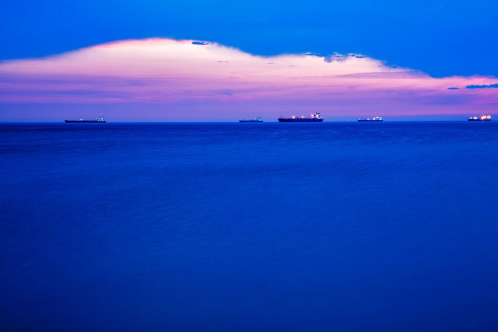 Sunset over trieste Bay, Italy.