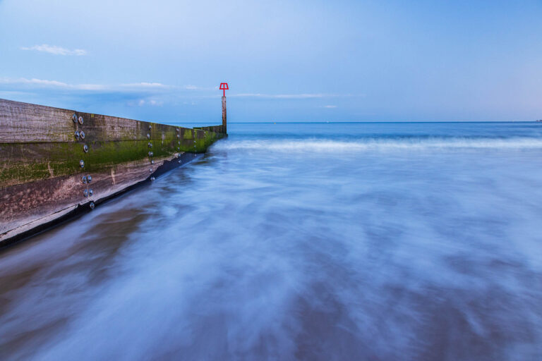 Bournemouth groyne, at dusk, Dorset, England