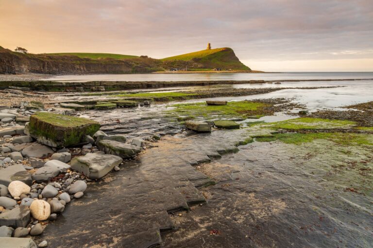 The beautiful coastal landscape at Kimmeridge bay in Dorset. This is one of the many wonders to be found on the Jurassic coast, an UNESCO world heritage site.