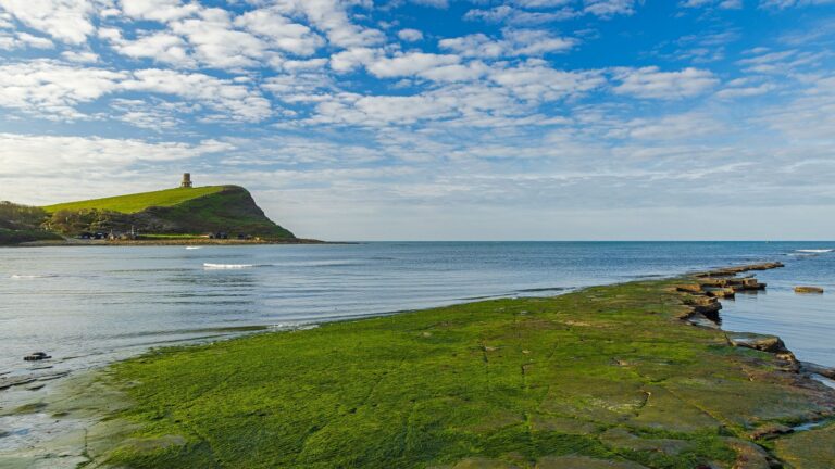 The beautiful coastal landscape at Kimmeridge bay in Dorset. This is one of the many wonders to be found on the Jurassic coast, an UNESCO world heritage site.