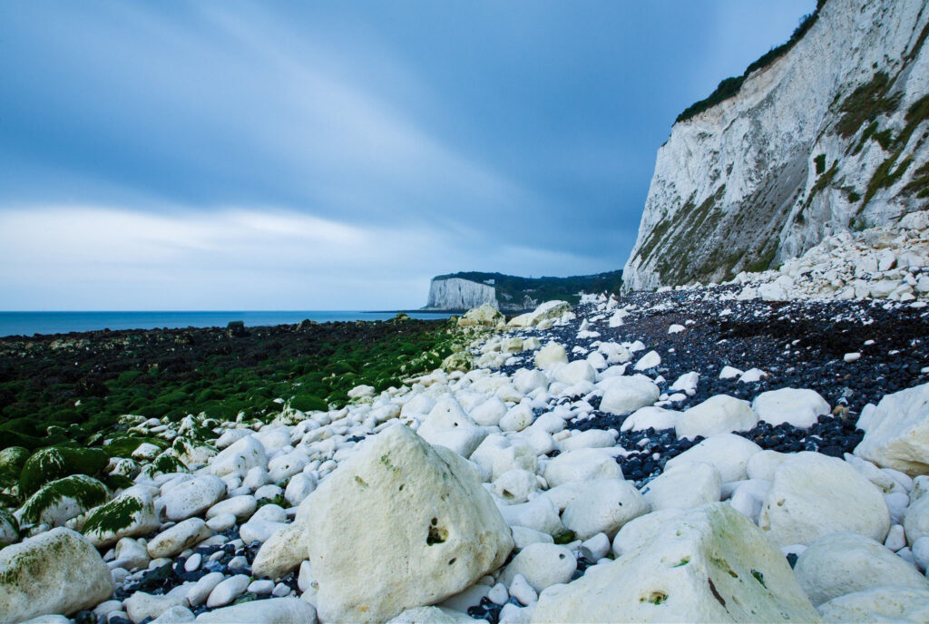 Morning at Saint Margaret Bay, at the famous White Cliff of Dover, Kent, England