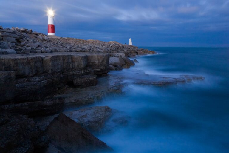 Lighthouse at Portland Bill, near Weymouth, Jurassic Coast, Dorset, England.