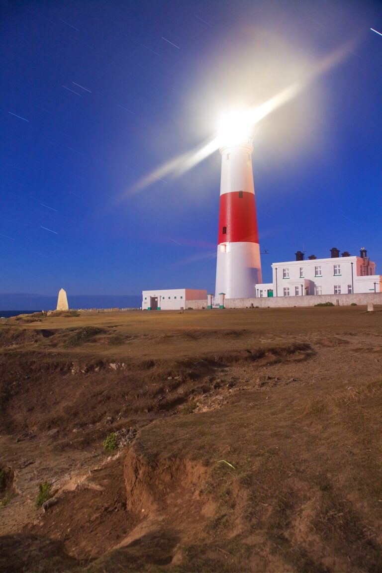 Lighthouse at Portland Bill, near Weymouth, Jurassic Coast, Dorset, England.