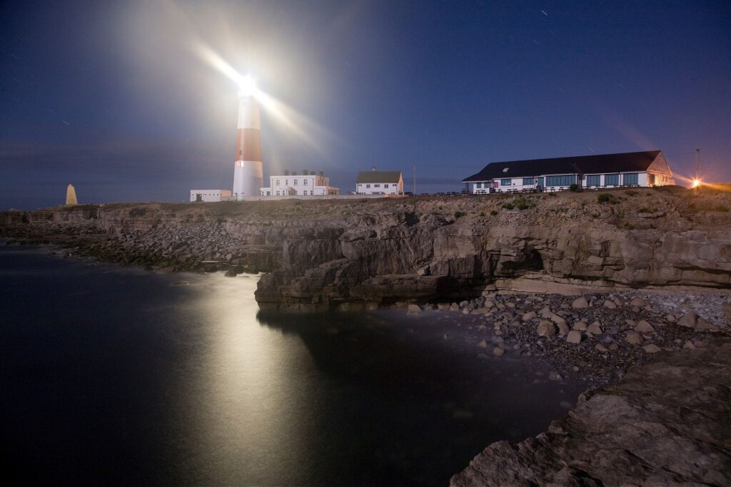 Lighthouse at Portland Bill, near Weymouth, Jurassic Coast, Dorset, England.