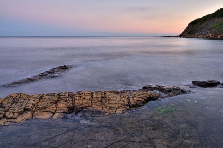 The beautiful coastal landscape at Kimmeridge bay in Dorset. This is one of the many wonders to be found on the Jurassic coast, an UNESCO world heritage site.