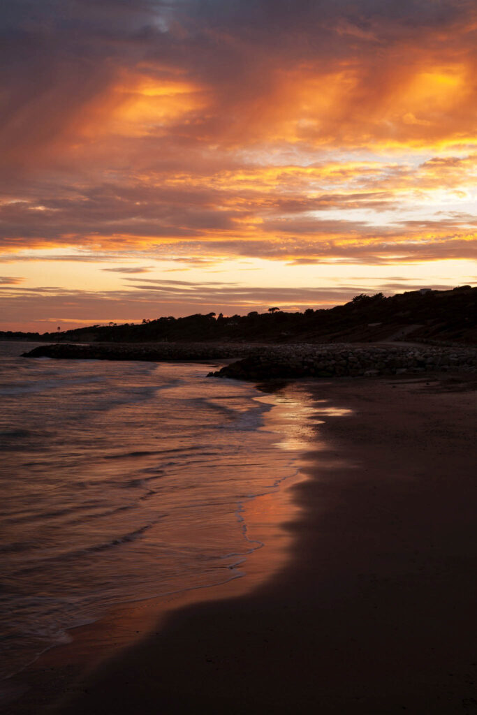 The beautiful coastal landscape at Highcliffe Beach in Dorset.