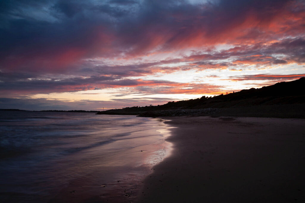 The beautiful coastal landscape at Highcliffe Beach in Dorset.