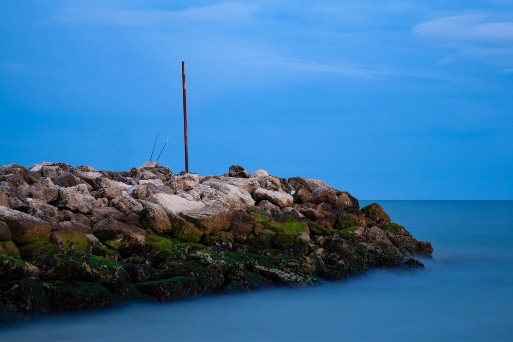 The beautiful coastal landscape at Highcliffe Beach in Dorset.