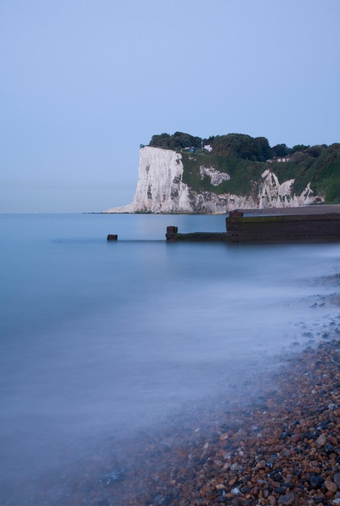 Sunrise at Saint Margaret Bay, at the famous White Cliff of Dover, Kent, England