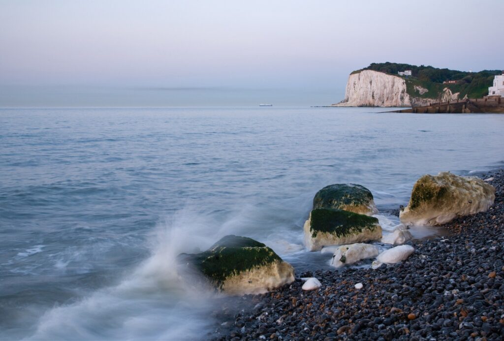 Morning at Saint Margaret Bay, at the famous White Cliff of Dover, Kent, England