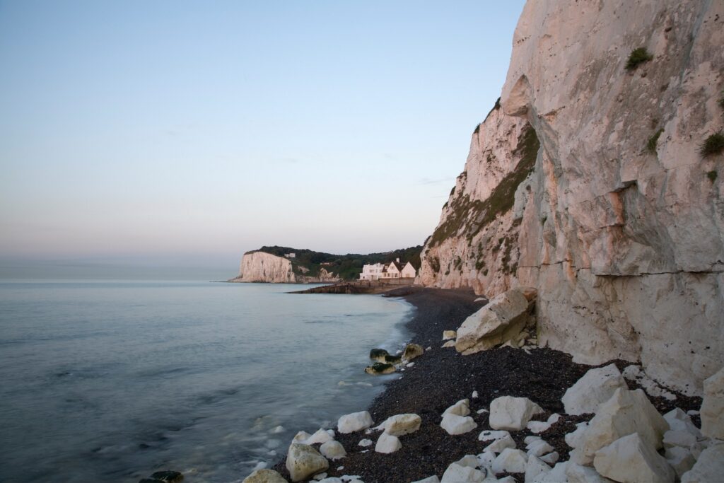 Morning at Saint Margaret Bay, at the famous White Cliff of Dover, Kent, England