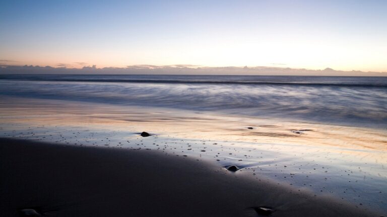 Ballynaclash beach at dawn, Blackwater, County Wexford, Ireland.