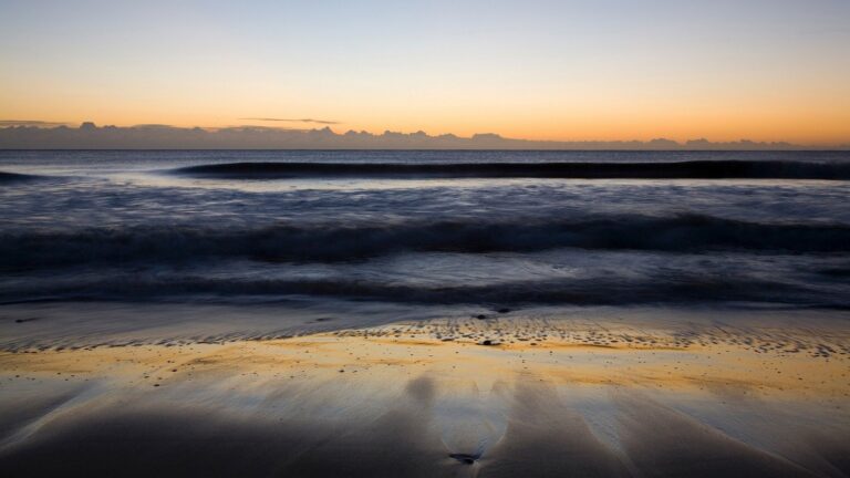 Ballynaclash beach at dawn, Blackwater, County Wexford, Ireland.