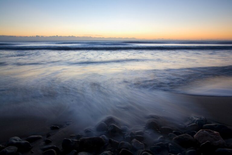 Ballynaclash beach at dawn, Blackwater, County Wexford, Ireland.