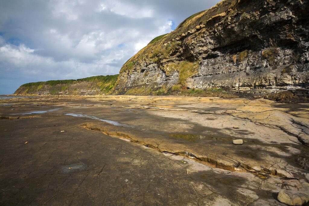 The beautiful coastal landscape at Kimmeridge bay in Dorset. This is one of the many wonders to be found on the Jurassic coast, an UNESCO world heritage site.