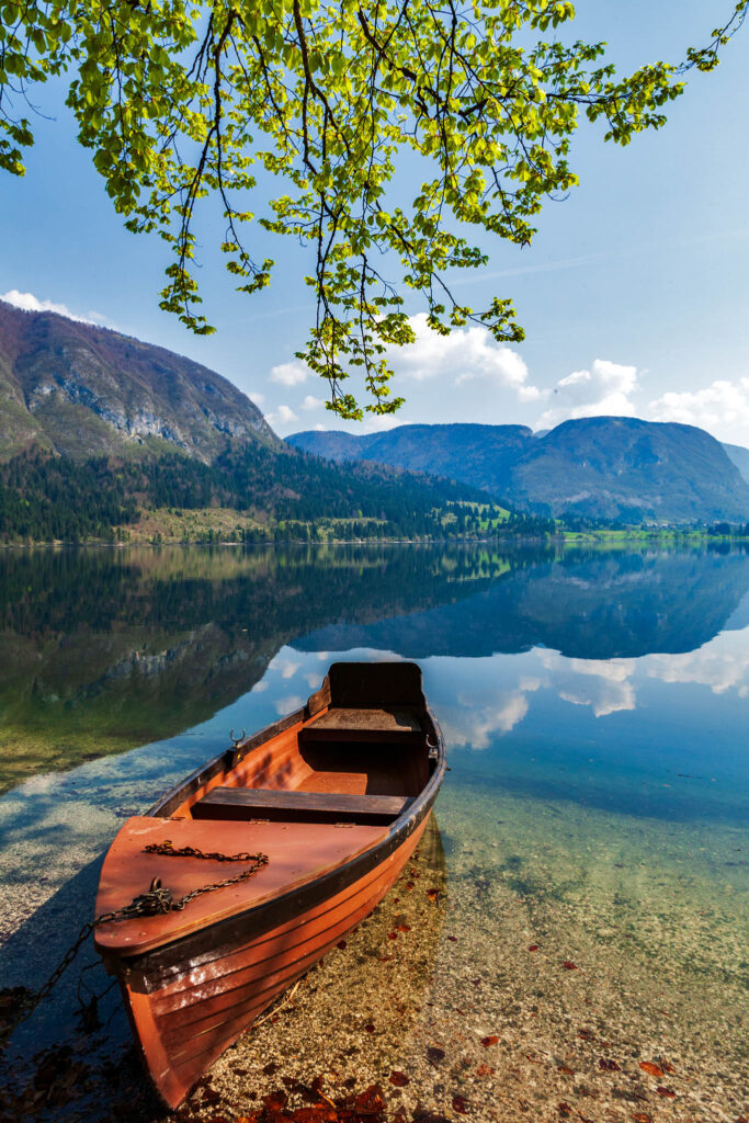 Kayak on Lake Bohinj, Triglav National Park, Slovenia