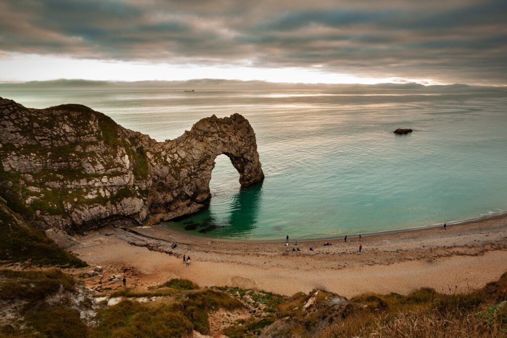 Durdle Door beach, Dorset, England. Durdle door is one of the many stunning locations to visit on the Jurassic coast in southern England.