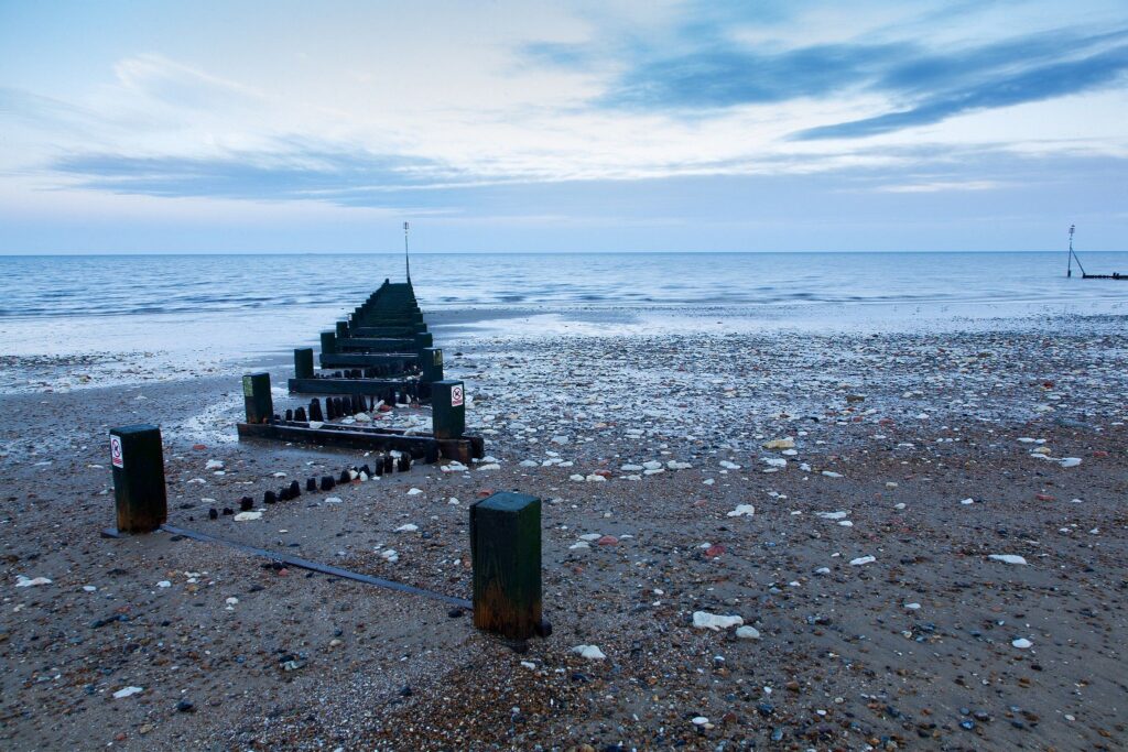 Hunstanton beach at dawn, West Norfolk, England.